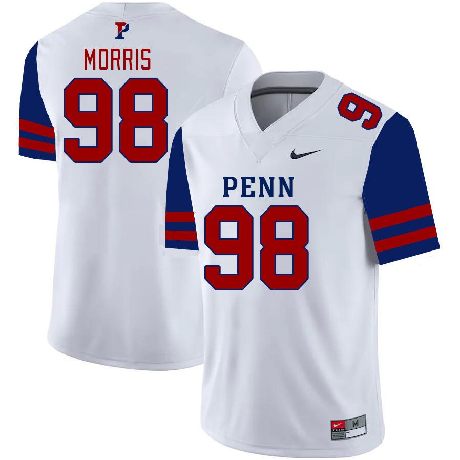 Men-Youth #98 Micah Morris Penn-Quakers 2023 College Football Jerseys Stitched-White